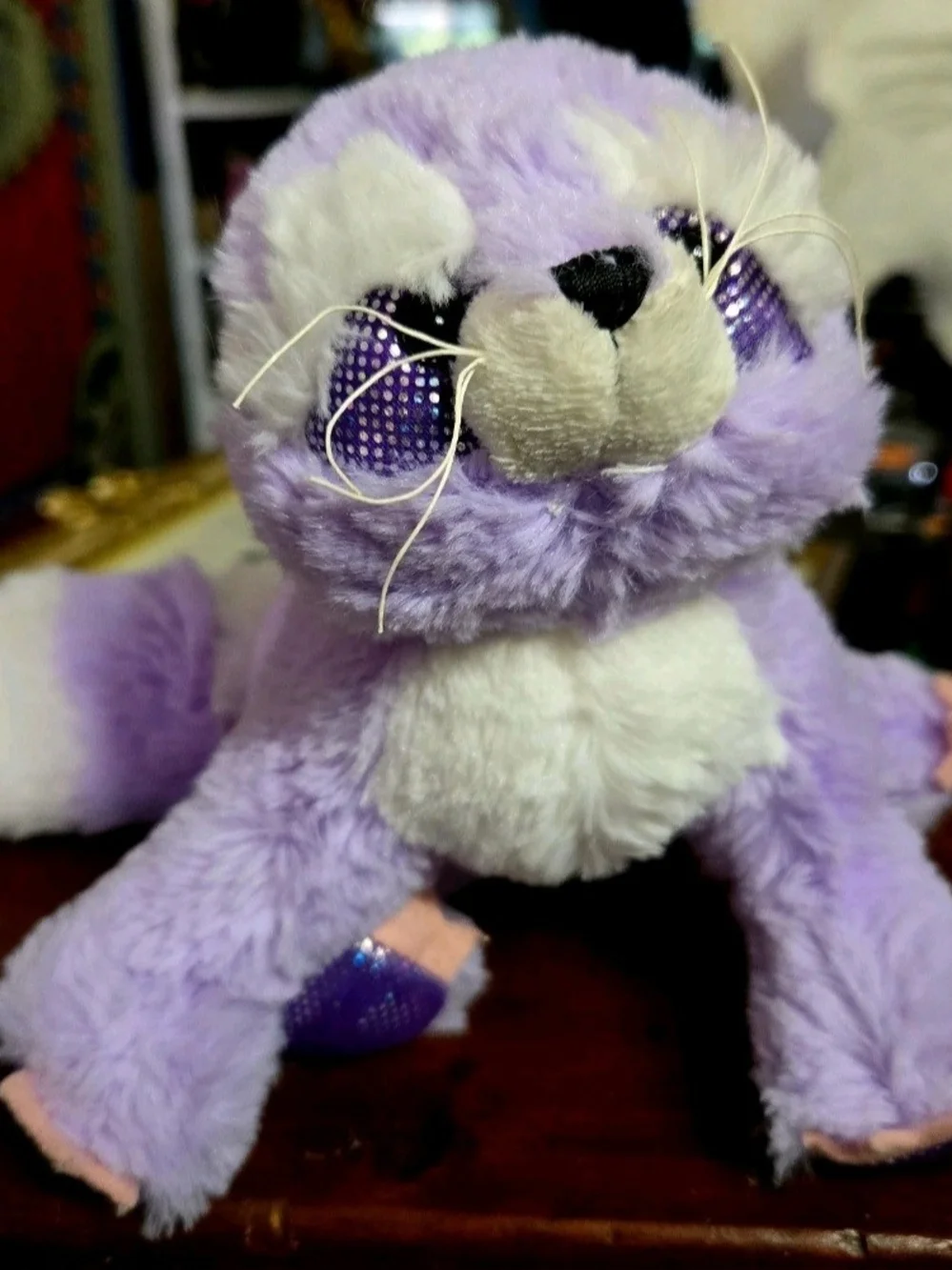 Retired Webkinz Brilliant Bandit Purple Racoon Made By Ganz.